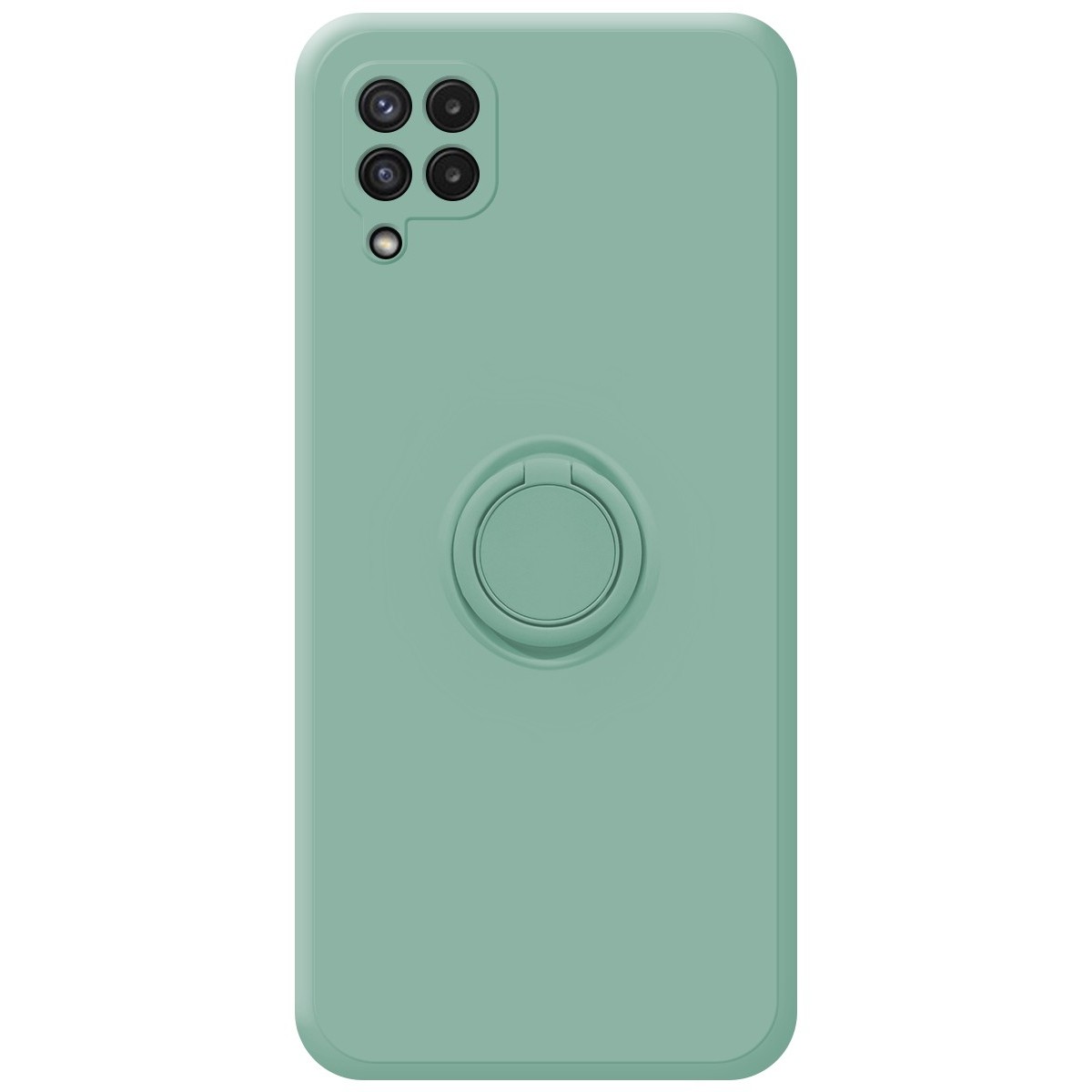 Funda Silicona Líquida Ultra Suave con Anillo para Samsung Galaxy A22 4G / M22 color Verde
