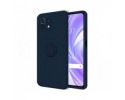 Funda Silicona Líquida Ultra Suave con Anillo para Xiaomi Mi 11 Lite 4G / 5G / 5G NE color Azul
