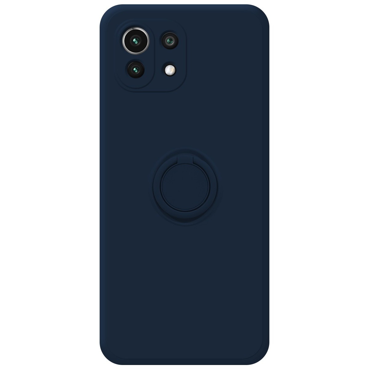 Funda Silicona Líquida Ultra Suave con Anillo para Xiaomi Mi 11 Lite 4G / 5G / 5G NE color Azul