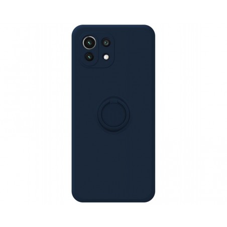 Funda Silicona Líquida Ultra Suave con Anillo para Xiaomi Mi 11 Lite 4G / 5G / 5G NE color Azul