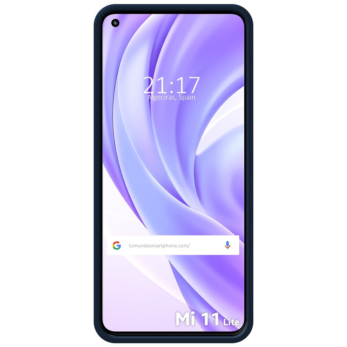 Funda Silicona Líquida Ultra Suave con Anillo para Xiaomi Mi 11 Lite 4G / 5G / 5G NE color Azul