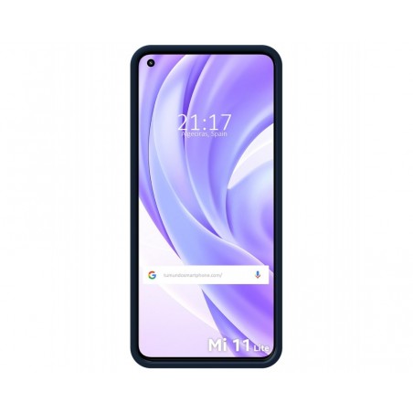 Funda Silicona Líquida Ultra Suave con Anillo para Xiaomi Mi 11 Lite 4G / 5G / 5G NE color Azul