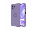 Funda Silicona Líquida Ultra Suave con Anillo para Xiaomi Mi 11 Lite 4G / 5G / 5G NE color Morada