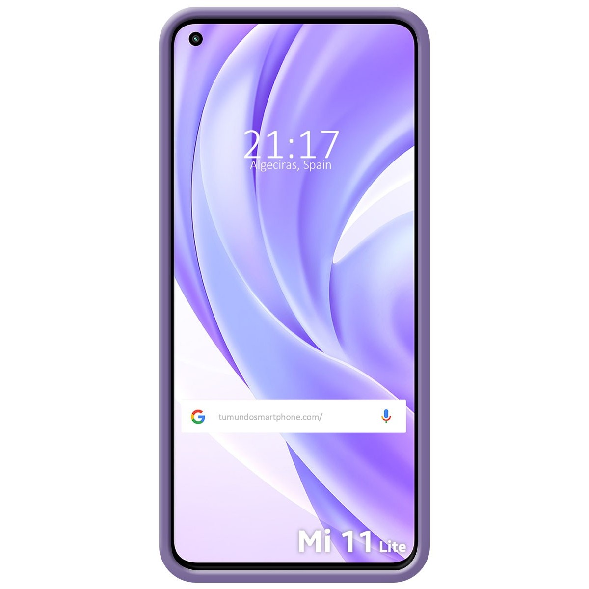 Funda Silicona Líquida Ultra Suave con Anillo para Xiaomi Mi 11 Lite 4G / 5G / 5G NE color Morada