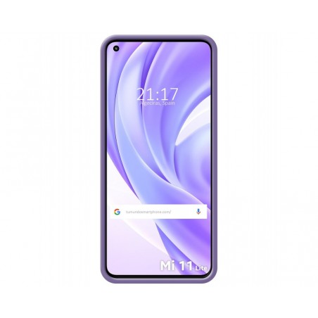 Funda Silicona Líquida Ultra Suave con Anillo para Xiaomi Mi 11 Lite 4G / 5G / 5G NE color Morada