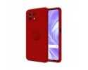 Funda Silicona Líquida Ultra Suave con Anillo para Xiaomi Mi 11 Lite 4G / 5G / 5G NE color Roja