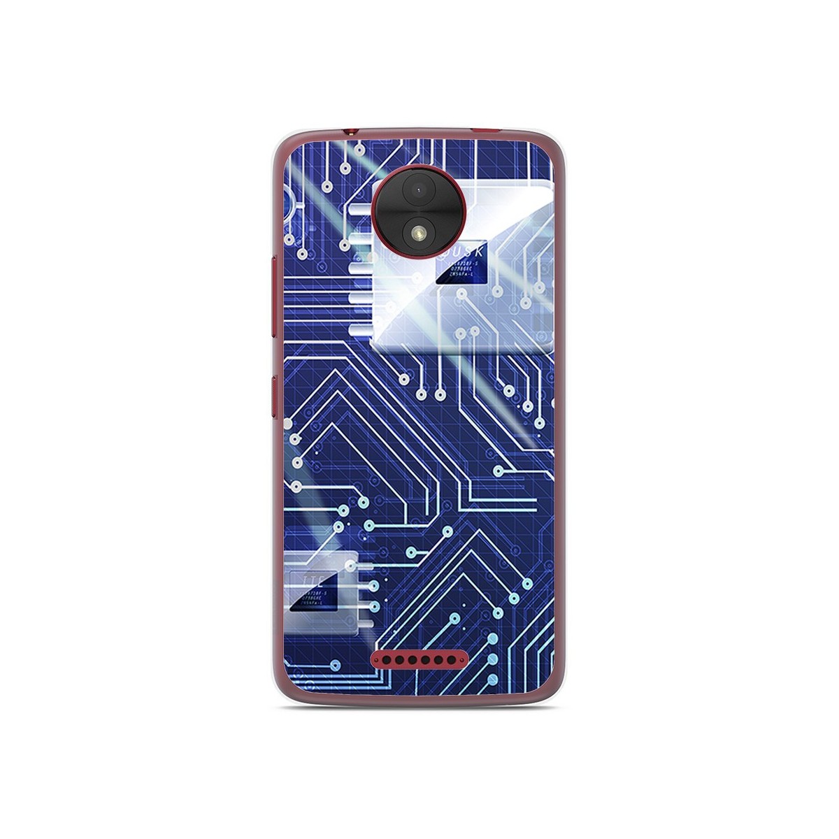 Funda Gel Tpu para Motorola Moto C Diseño Circuito Dibujos