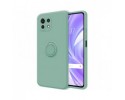 Funda Silicona Líquida Ultra Suave con Anillo para Xiaomi Mi 11 Lite 4G / 5G / 5G NE color Verde
