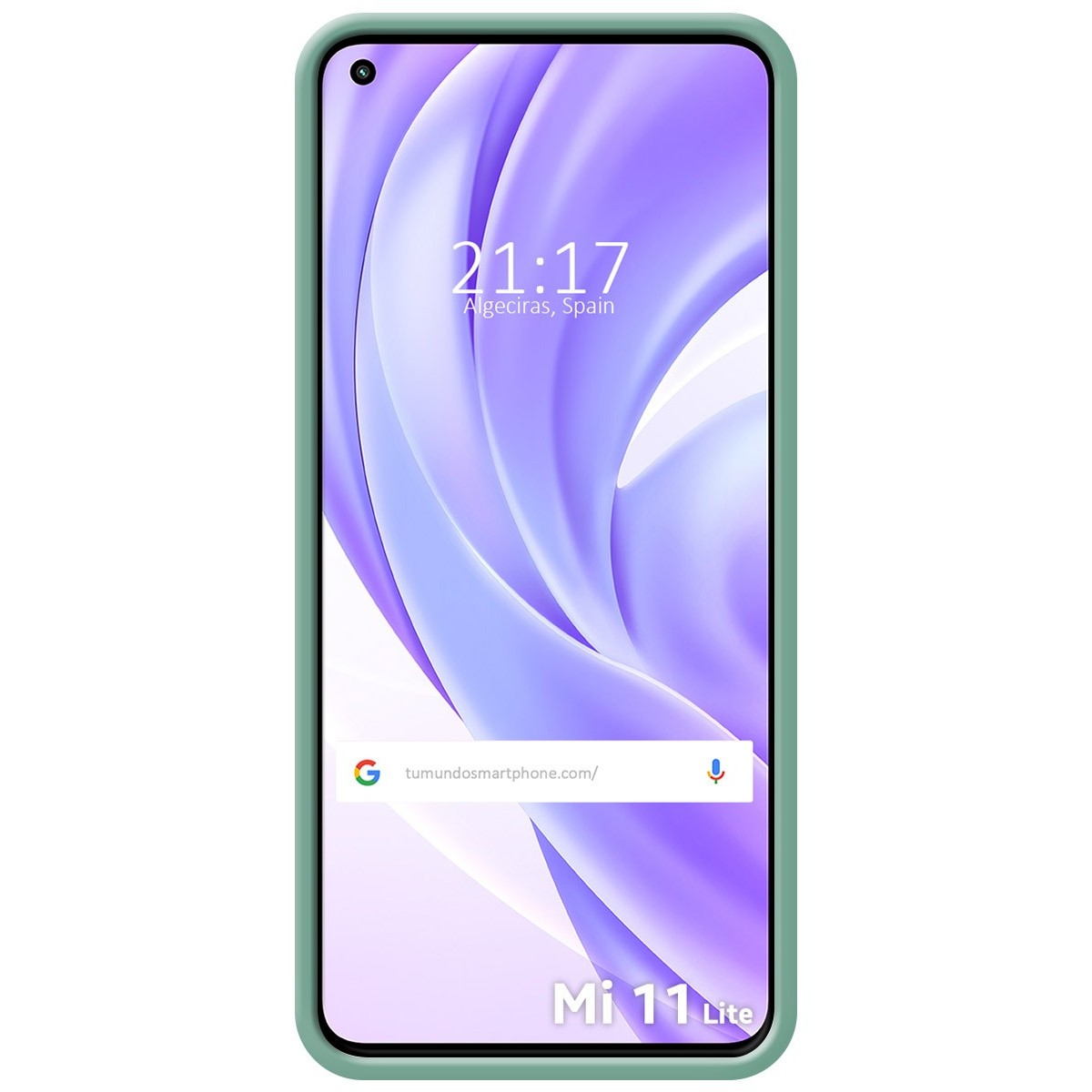 Funda Silicona Líquida Ultra Suave con Anillo para Xiaomi Mi 11 Lite 4G / 5G / 5G NE color Verde