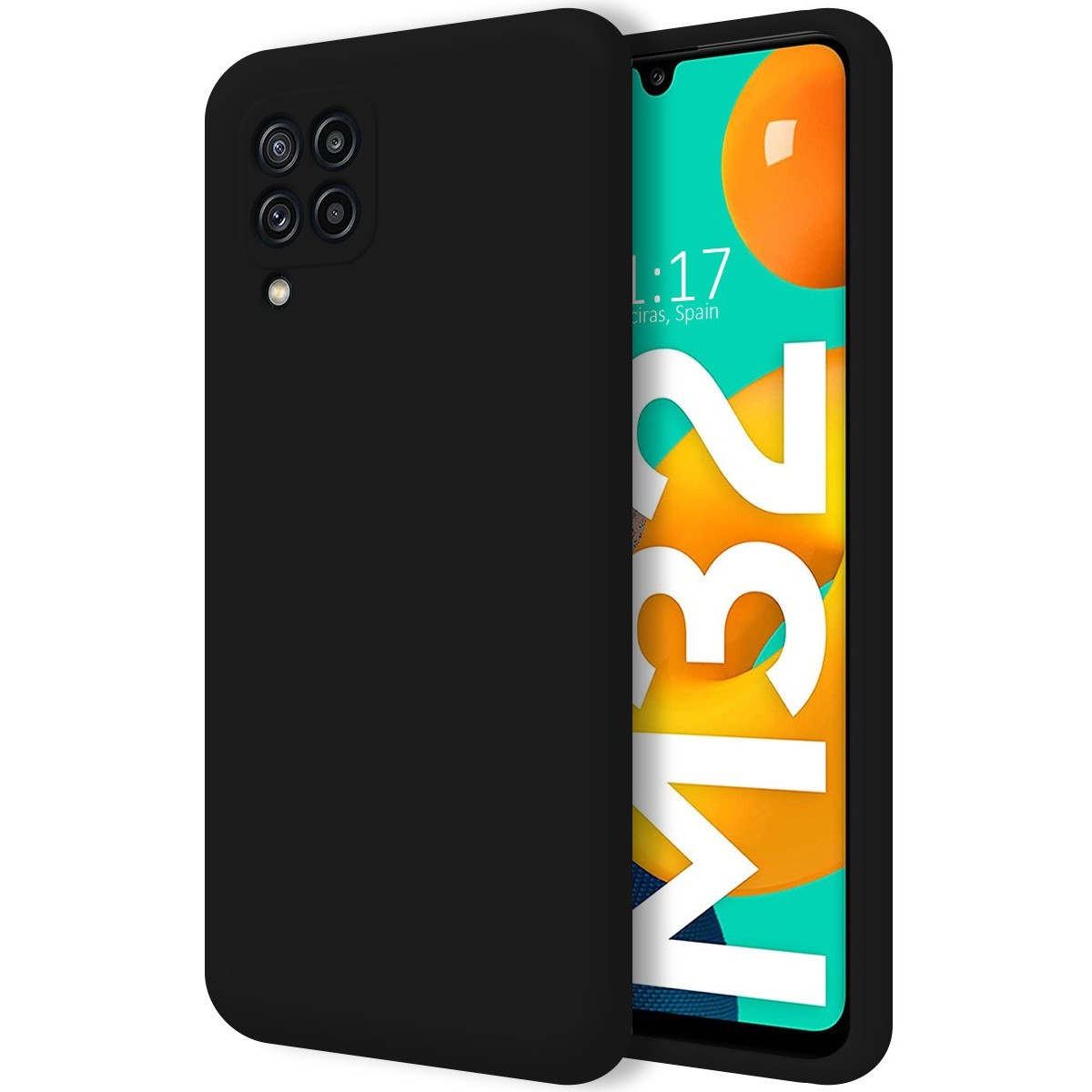 Funda Silicona Líquida Ultra Suave para Samsung Galaxy M32 color Negra