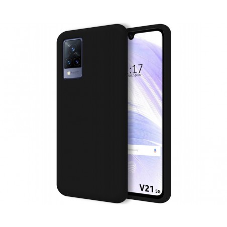 Funda Silicona Líquida Ultra Suave para Vivo V21 5G color Negra