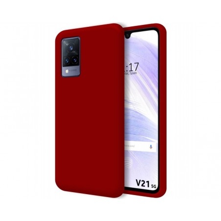 Funda Silicona Líquida Ultra Suave para Vivo V21 5G color Roja