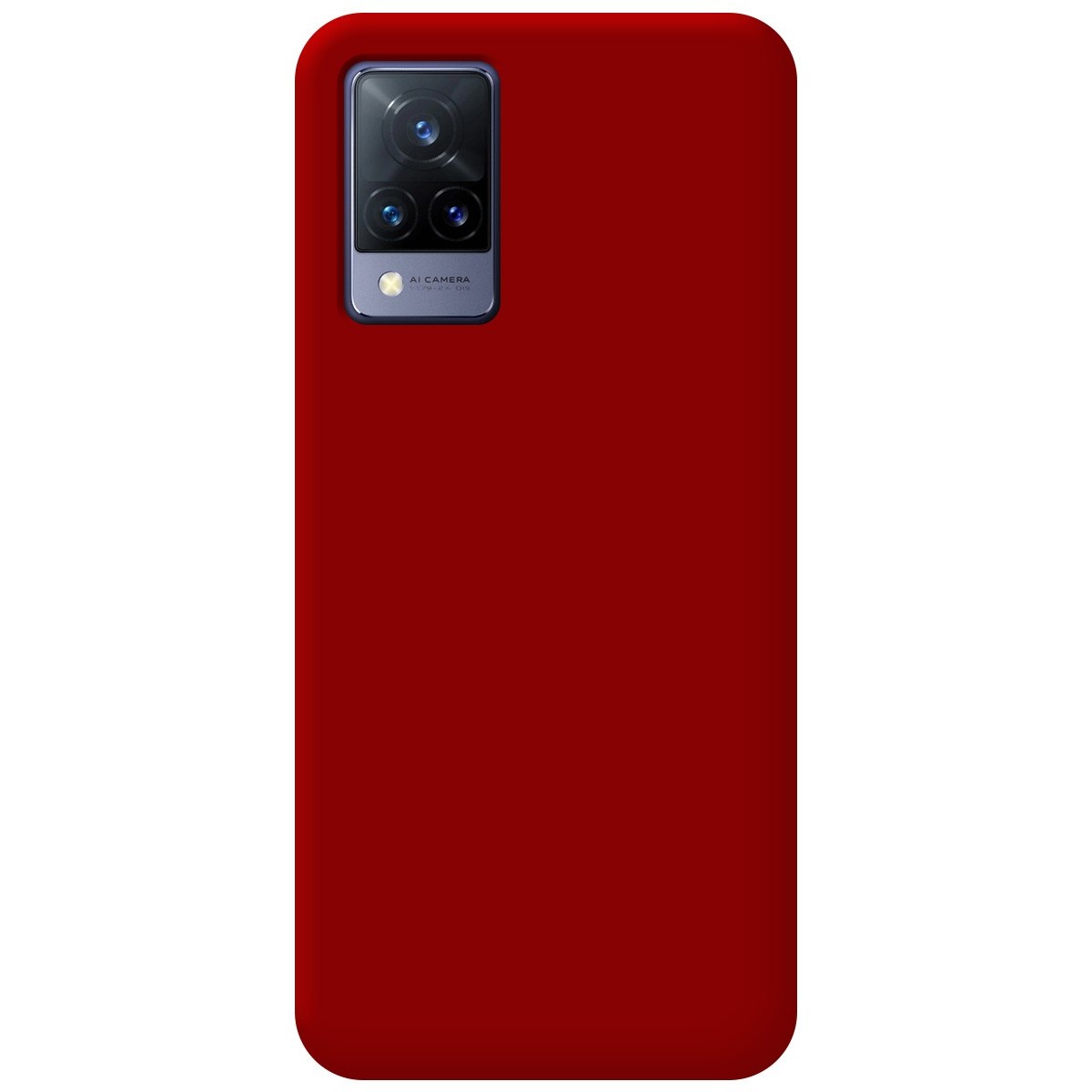 Funda Silicona Líquida Ultra Suave para Vivo V21 5G color Roja