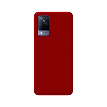 Funda Silicona Líquida Ultra Suave para Vivo V21 5G color Roja