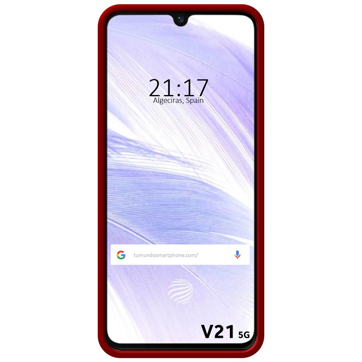 Funda Silicona Líquida Ultra Suave para Vivo V21 5G color Roja