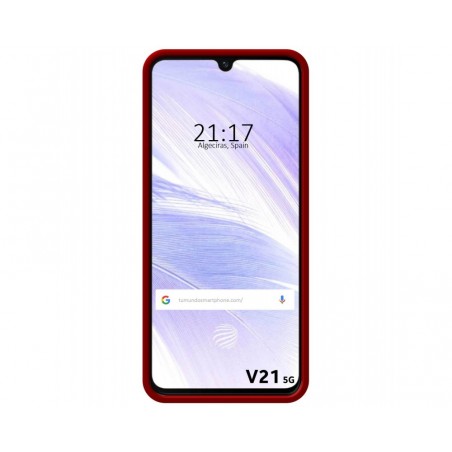 Funda Silicona Líquida Ultra Suave para Vivo V21 5G color Roja