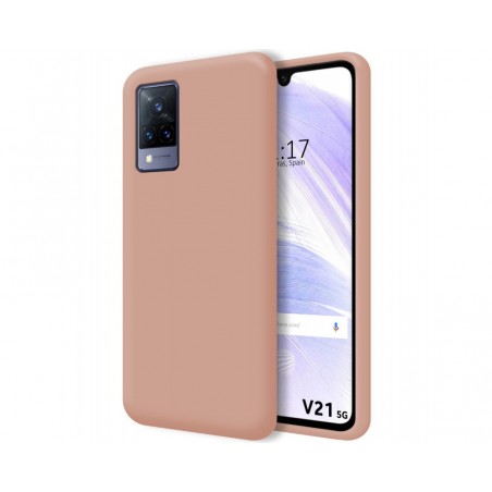 Funda Silicona Líquida Ultra Suave para Vivo V21 5G color Rosa