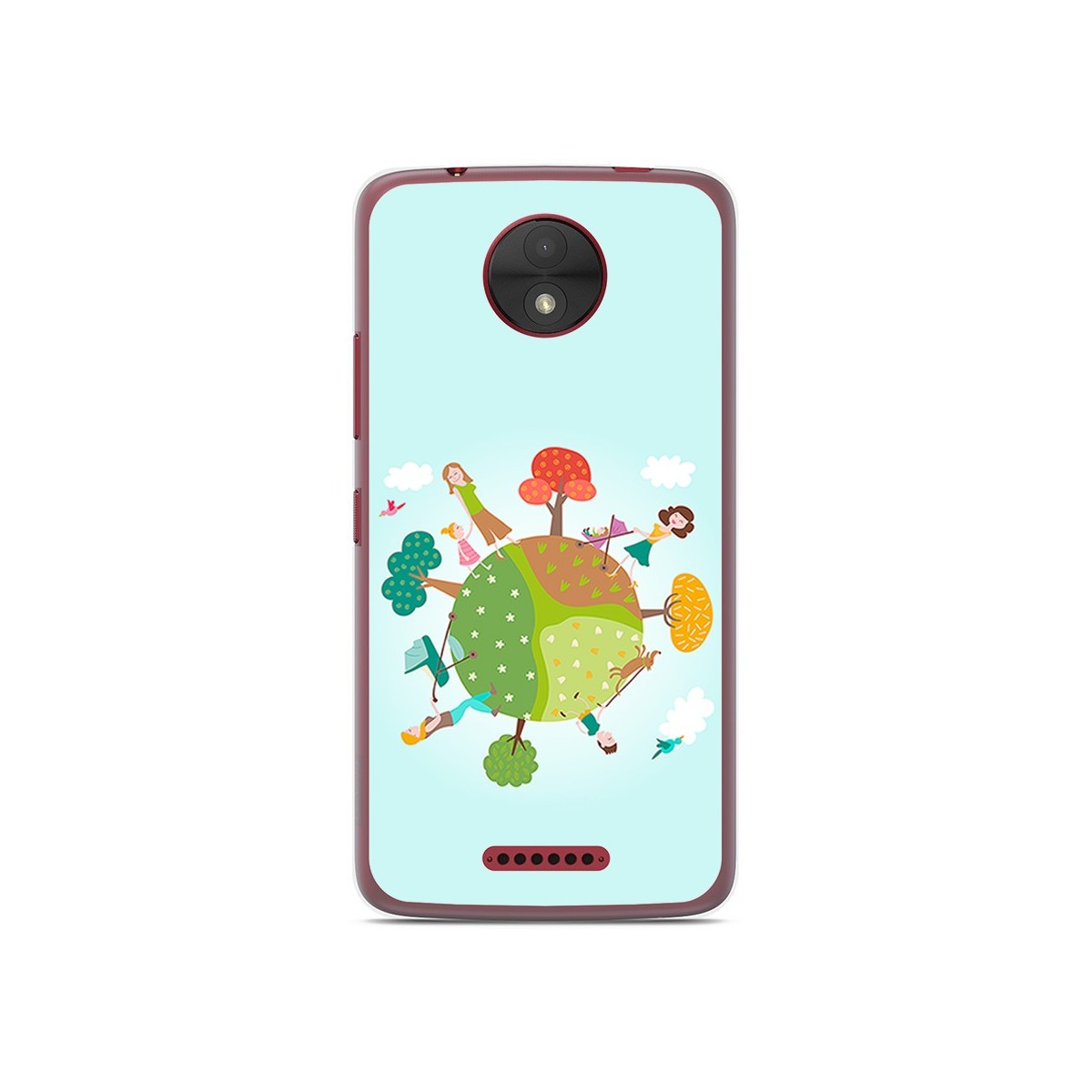 Funda Gel Tpu para Motorola Moto C Diseño Familia Dibujos