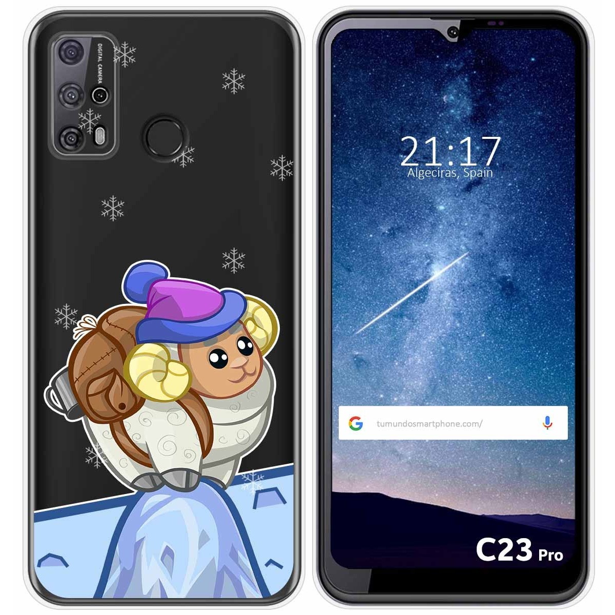 Funda Silicona Transparente para Oukitel C23 Pro diseño Cabra Dibujos