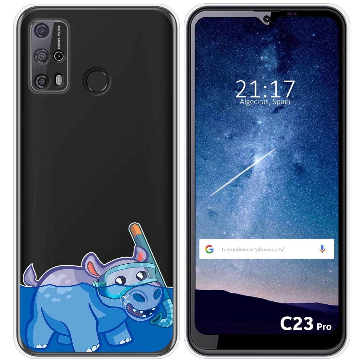 Funda Silicona Transparente para Oukitel C23 Pro diseño Hipo Dibujos