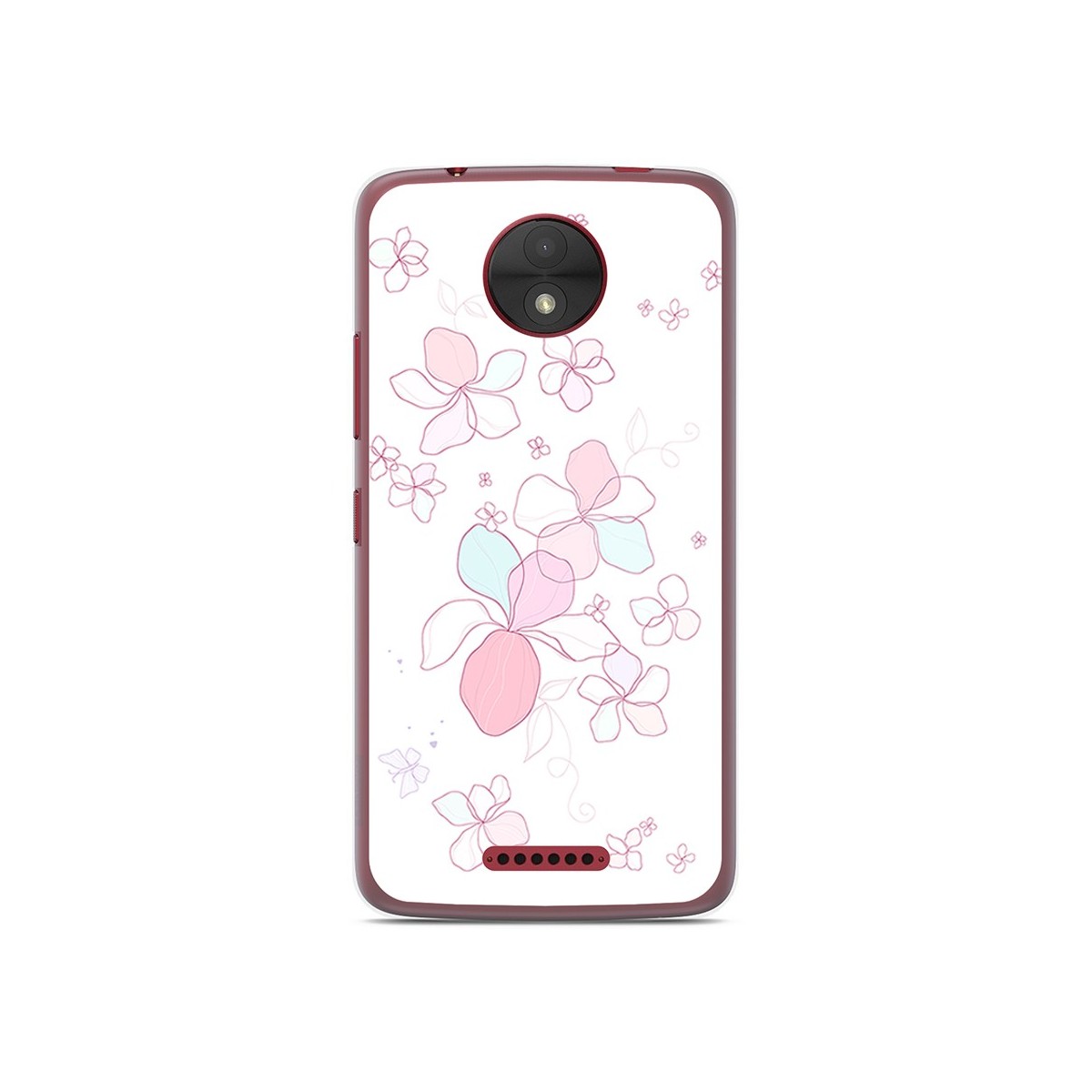 Funda Gel Tpu para Motorola Moto C Diseño Flores Minimal Dibujos