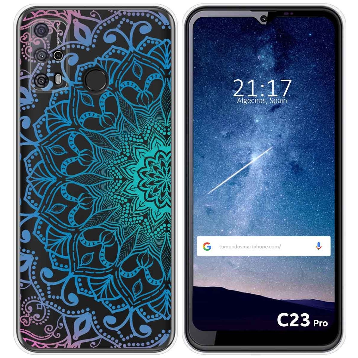 Funda Silicona Transparente para Oukitel C23 Pro diseño Mandala Dibujos