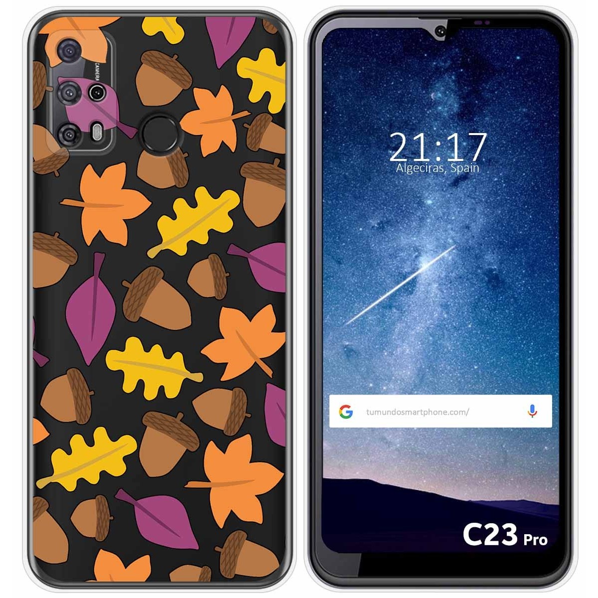 Funda Silicona Transparente para Oukitel C23 Pro diseño Otoño Dibujos