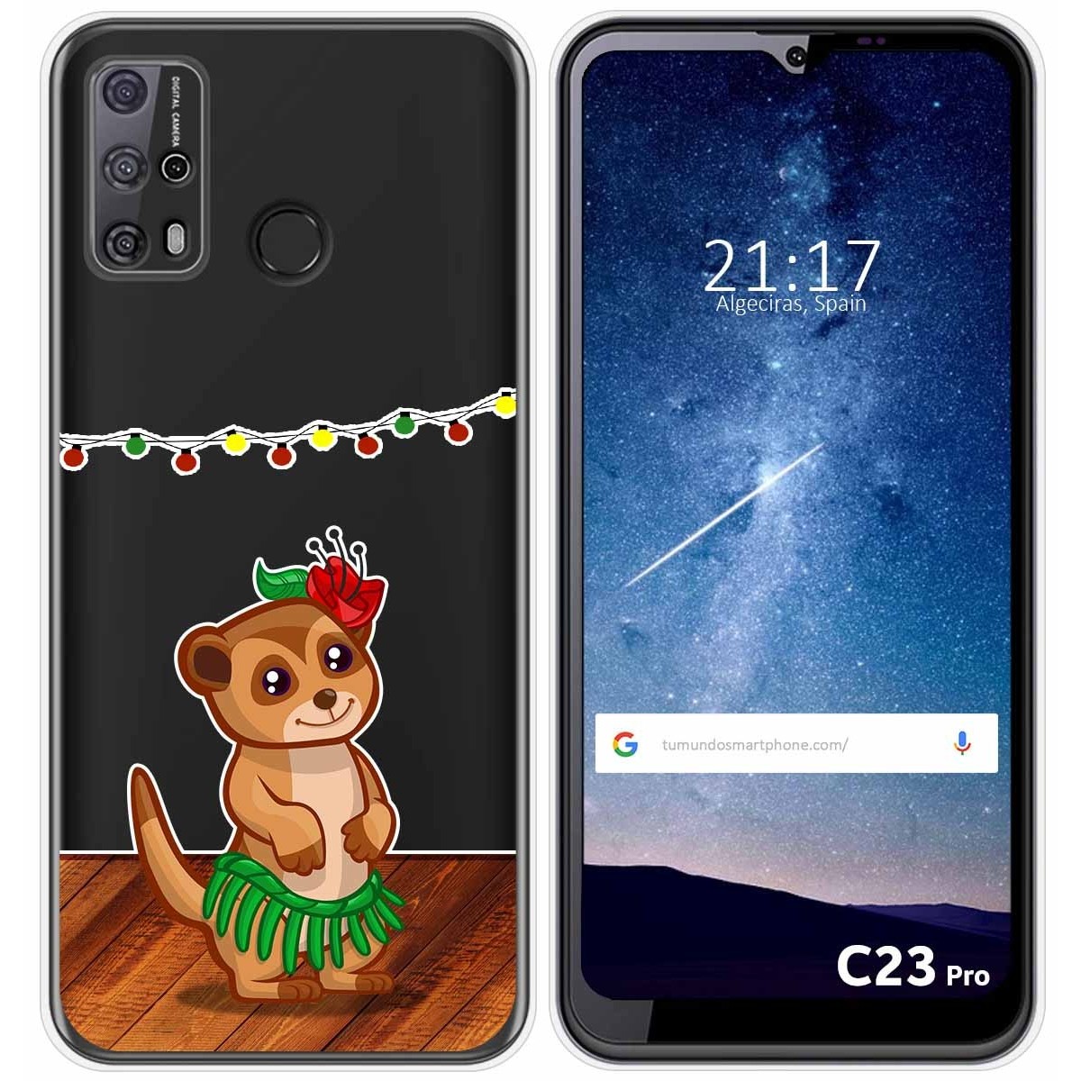 Funda Silicona Transparente para Oukitel C23 Pro diseño Suricata Dibujos