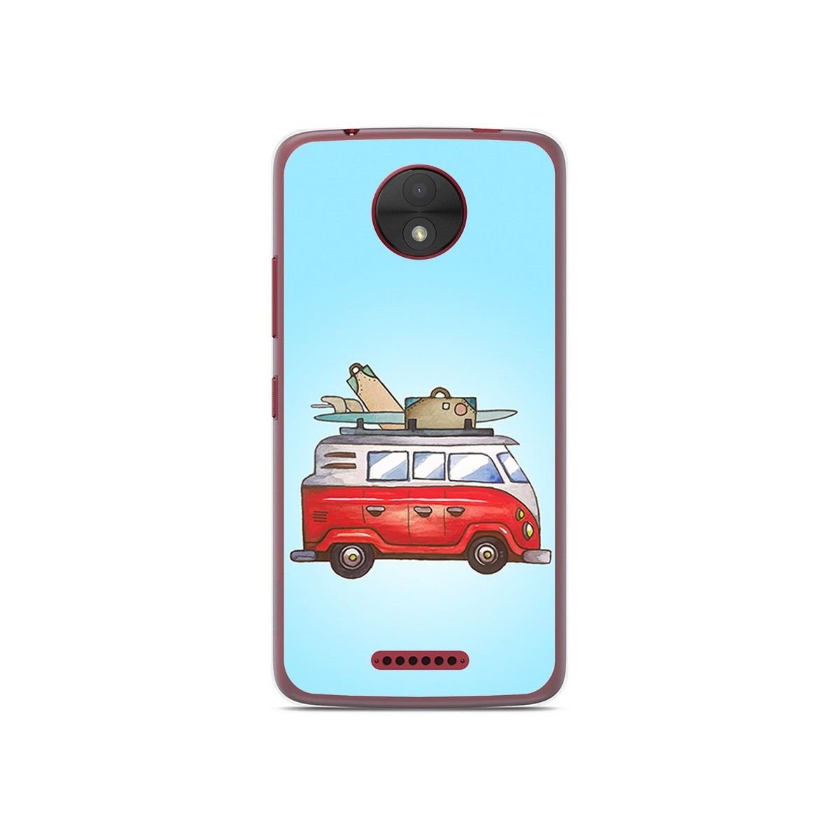 Funda Gel Tpu para Motorola Moto C Diseño Furgoneta Dibujos