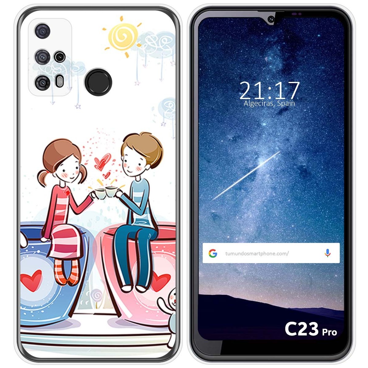 Funda Silicona para Oukitel C23 Pro diseño Café Dibujos