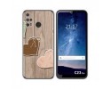 Funda Silicona para Oukitel C23 Pro diseño Corazones Madera Dibujos