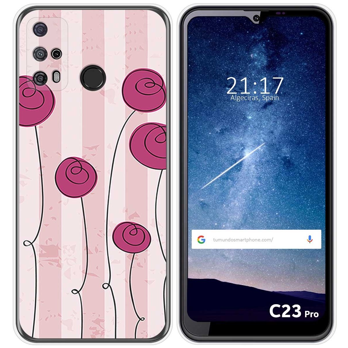 Funda Silicona para Oukitel C23 Pro diseño Flores Vintage Dibujos