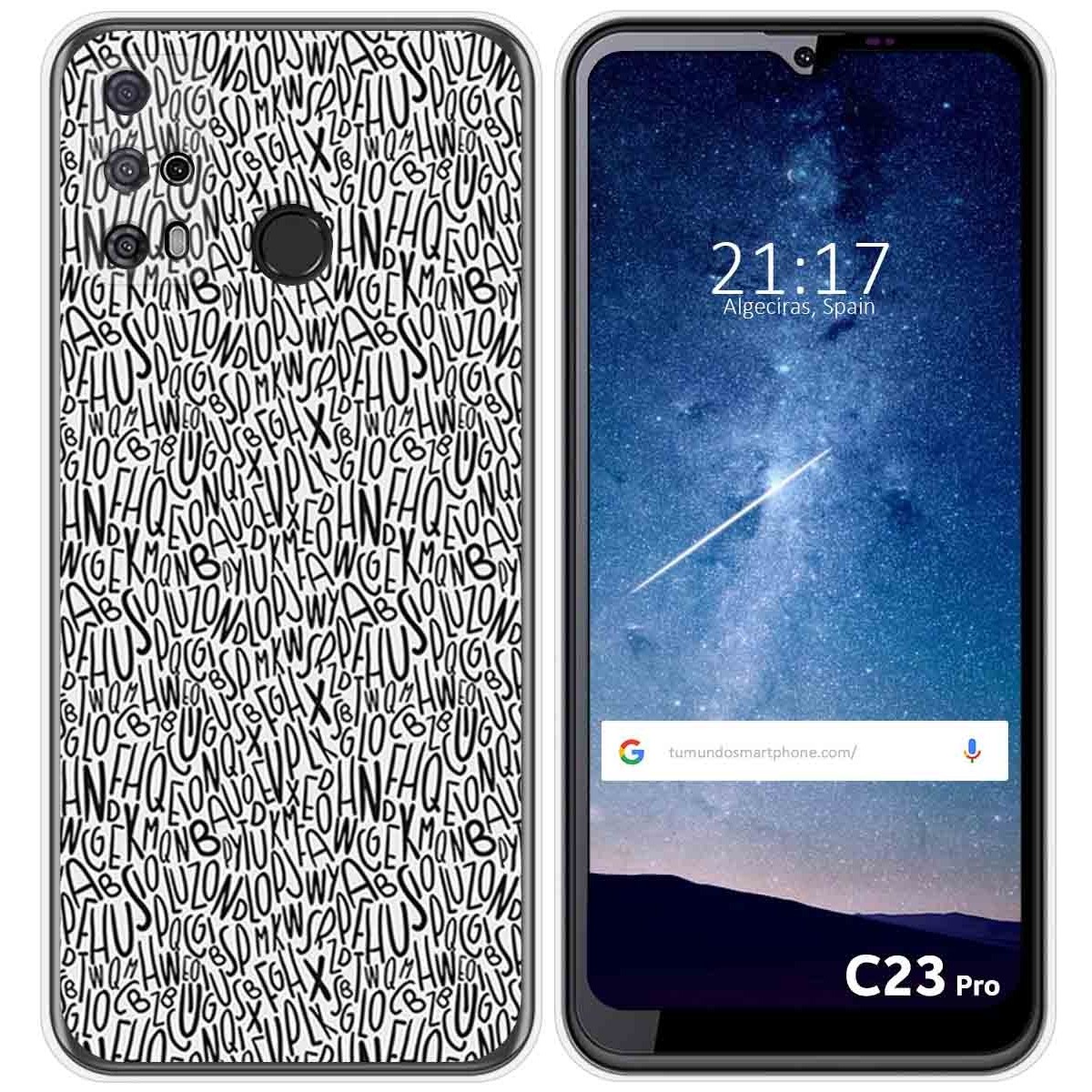 Funda Silicona para Oukitel C23 Pro diseño Letras Dibujos
