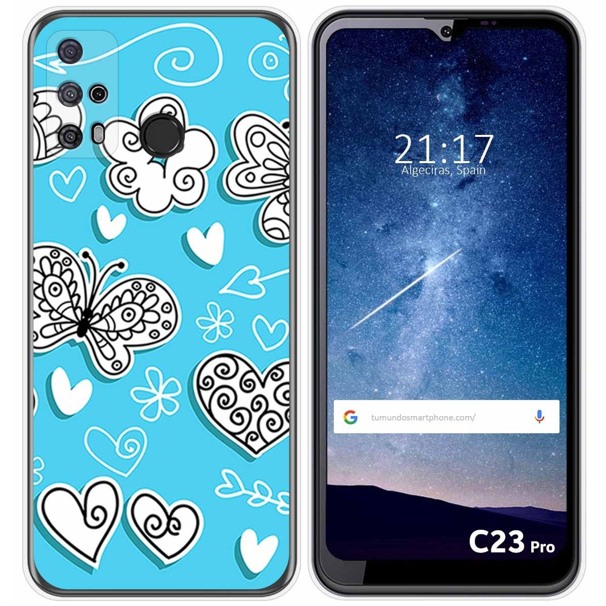 Funda Silicona para Oukitel C23 Pro diseño Mariposas Dibujos