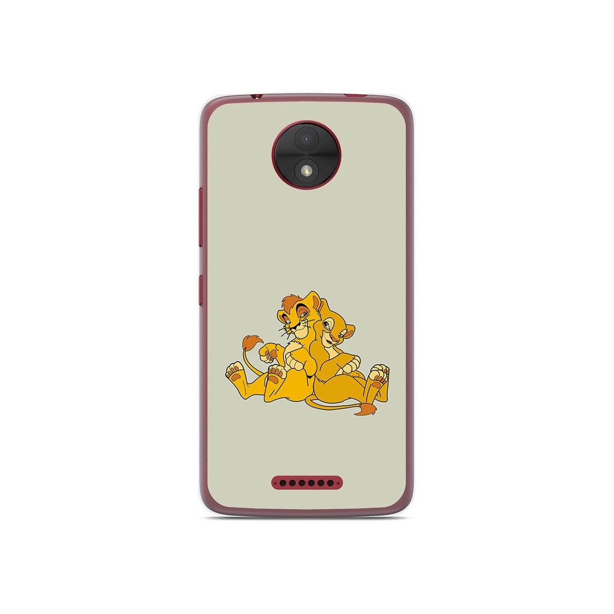 Funda Gel Tpu para Motorola Moto C Diseño Leones Dibujos
