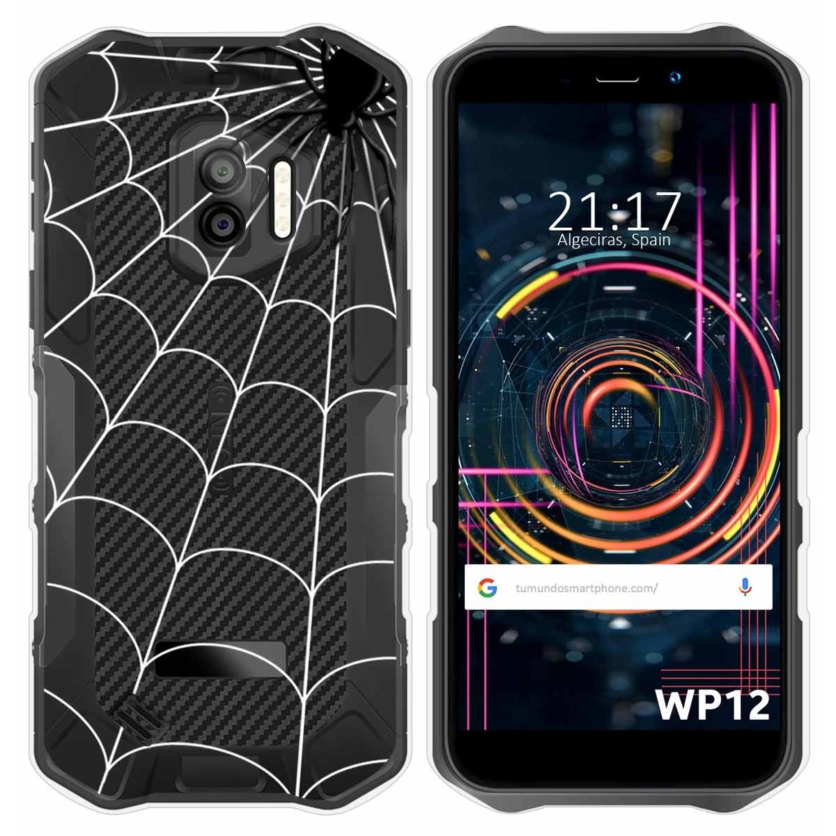 Funda Silicona Transparente para Oukitel WP12 / WP12 Pro diseño Araña Dibujos