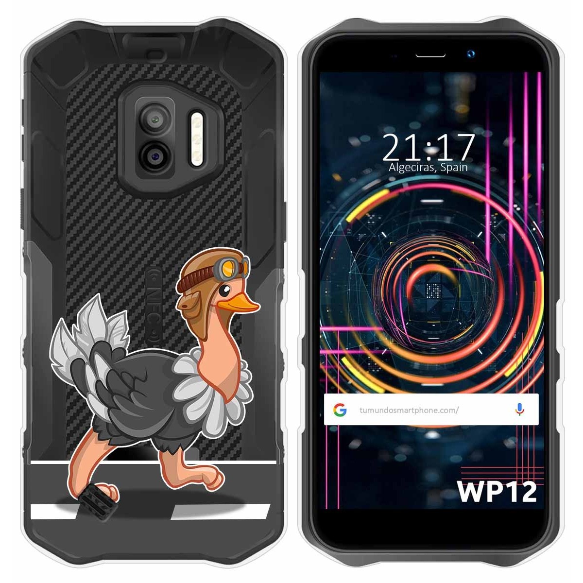 Funda Silicona Transparente para Oukitel WP12 / WP12 Pro diseño Avestruz Dibujos