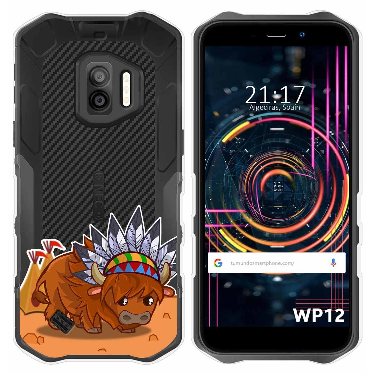 Funda Silicona Transparente para Oukitel WP12 / WP12 Pro diseño Bufalo Dibujos