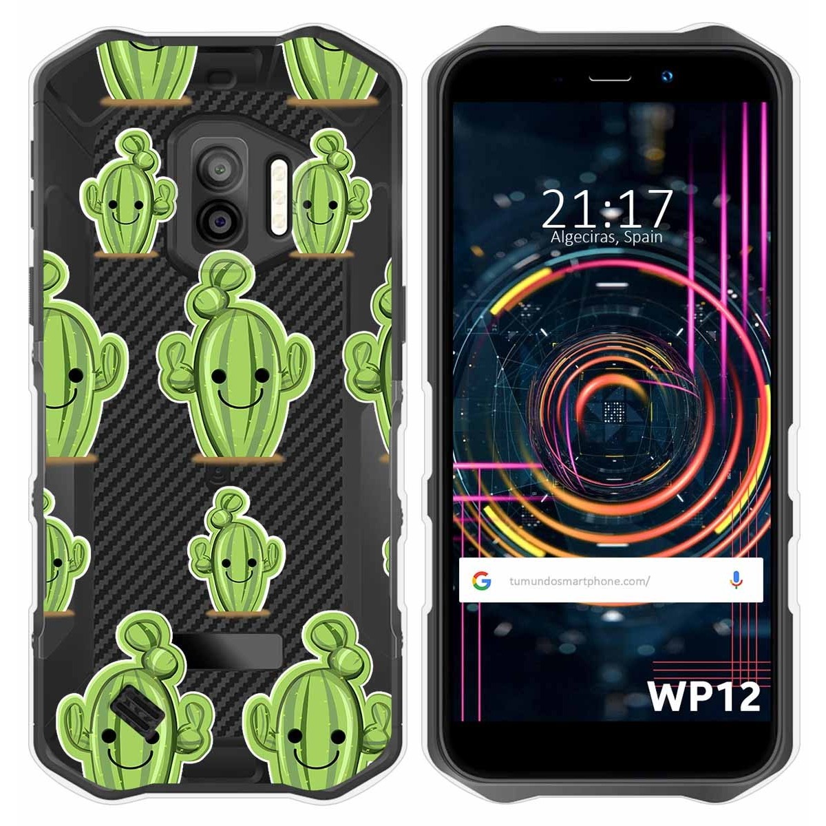 Funda Silicona Transparente para Oukitel WP12 / WP12 Pro diseño Cactus Dibujos