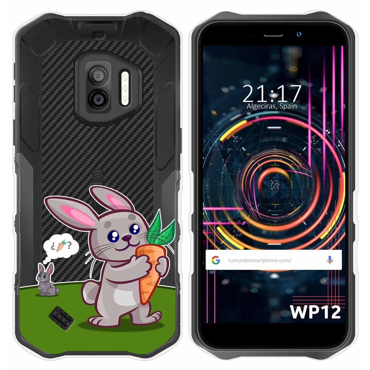Funda Silicona Transparente para Oukitel WP12 / WP12 Pro diseño Conejo Dibujos