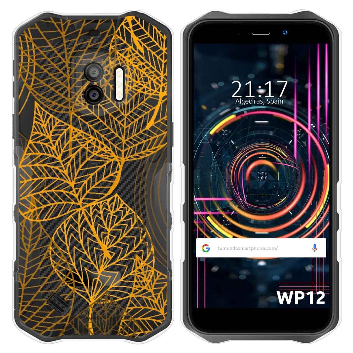 Funda Silicona Transparente para Oukitel WP12 / WP12 Pro diseño Hojas Dibujos