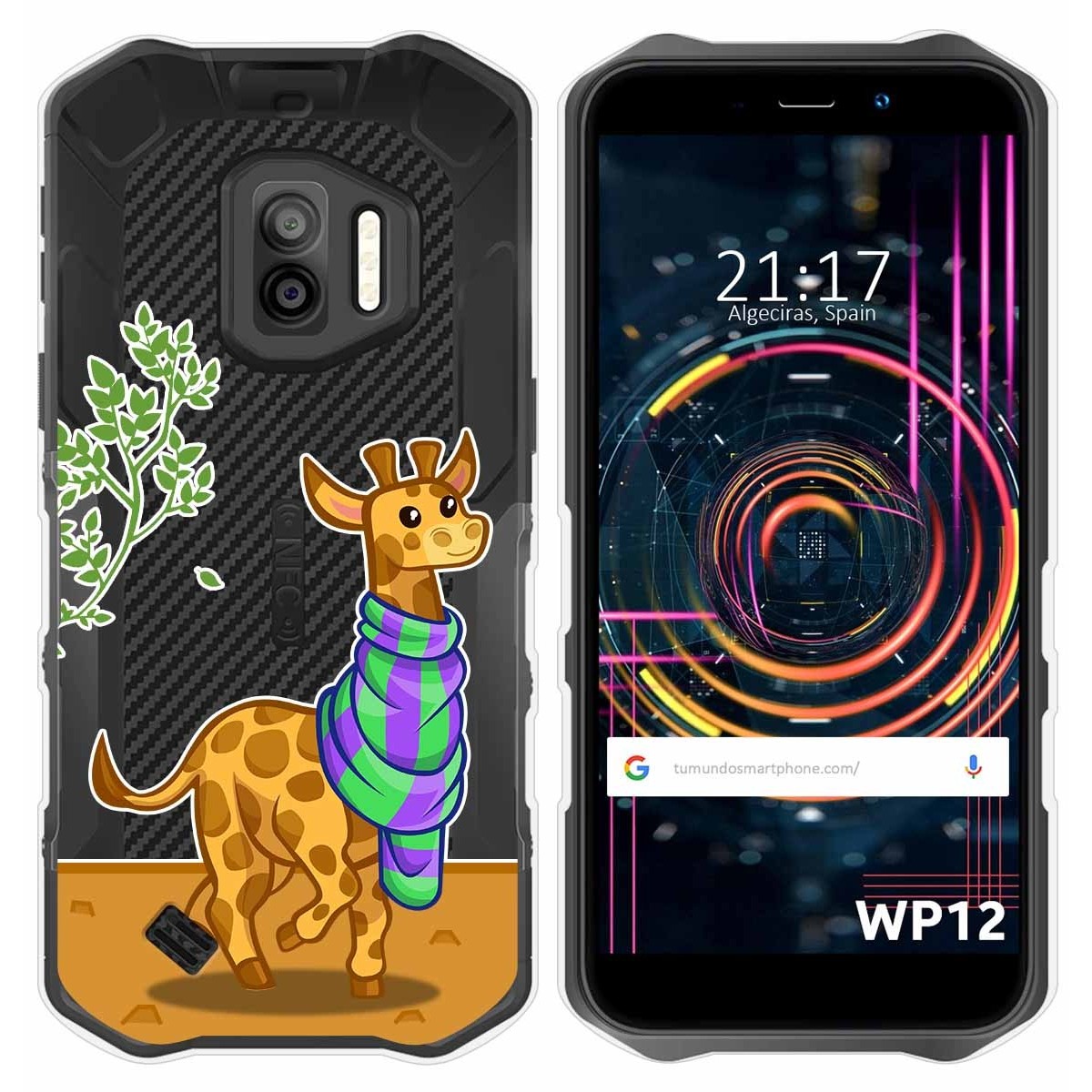 Funda Silicona Transparente para Oukitel WP12 / WP12 Pro diseño Jirafa Dibujos