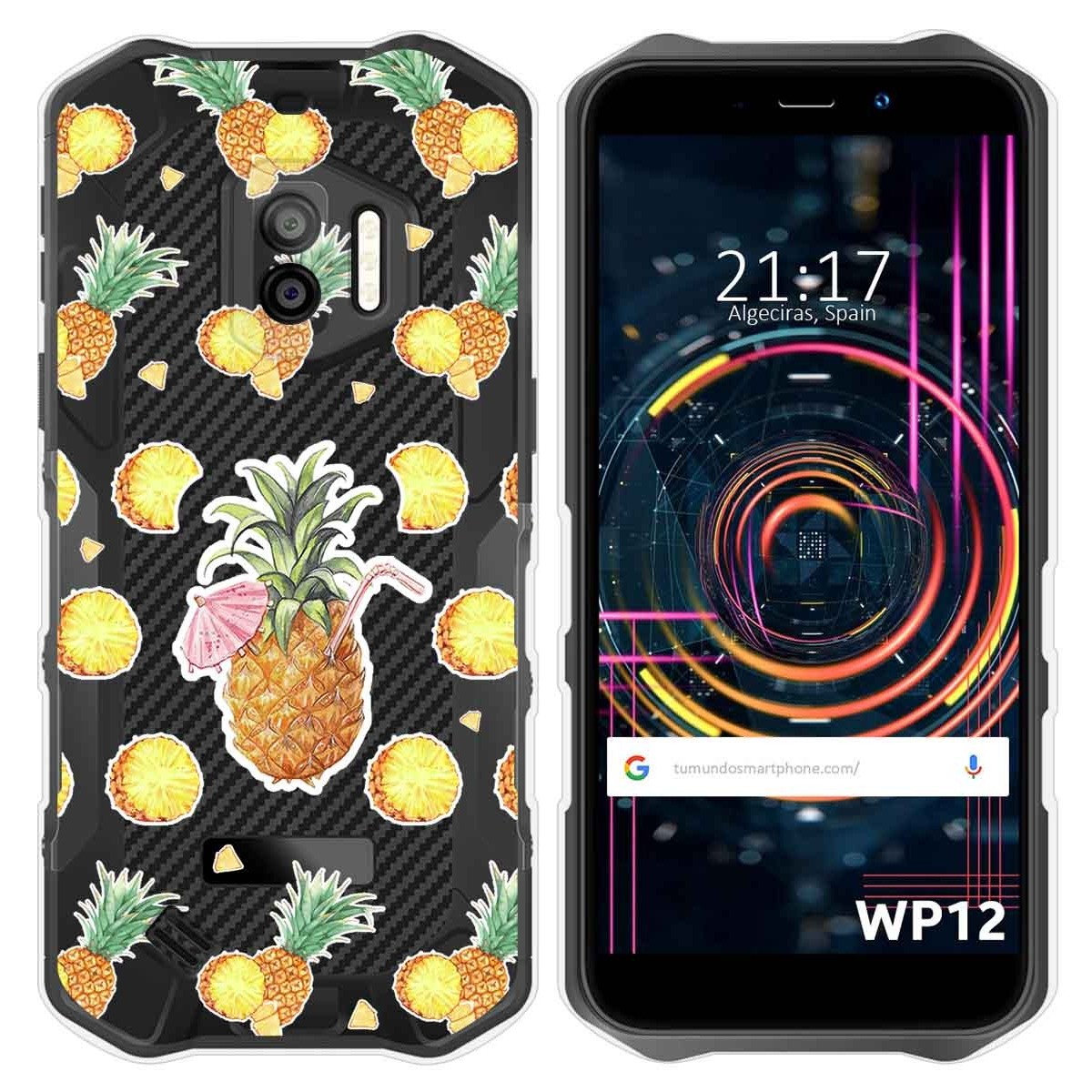 Funda Silicona Transparente para Oukitel WP12 / WP12 Pro diseño Piña Dibujos