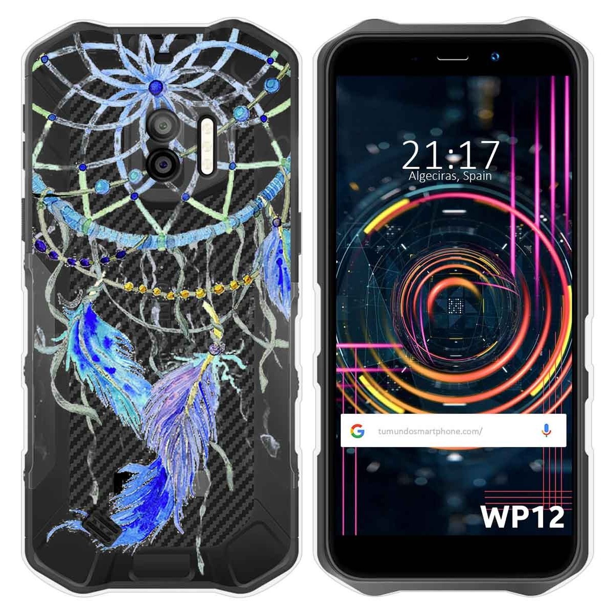 Funda Silicona Transparente para Oukitel WP12 / WP12 Pro diseño Plumas Dibujos