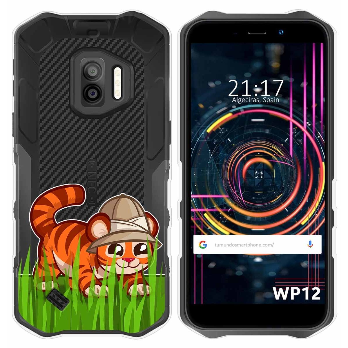 Funda Silicona Transparente para Oukitel WP12 / WP12 Pro diseño Tigre Dibujos