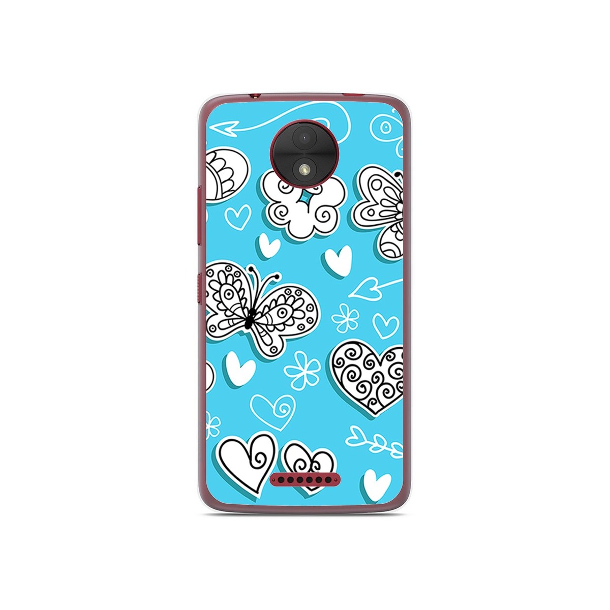 Funda Gel Tpu para Motorola Moto C Diseño Mariposas Dibujos