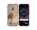 Funda Silicona para Oukitel WP12 / WP12 Pro diseño Corazones Madera Dibujos