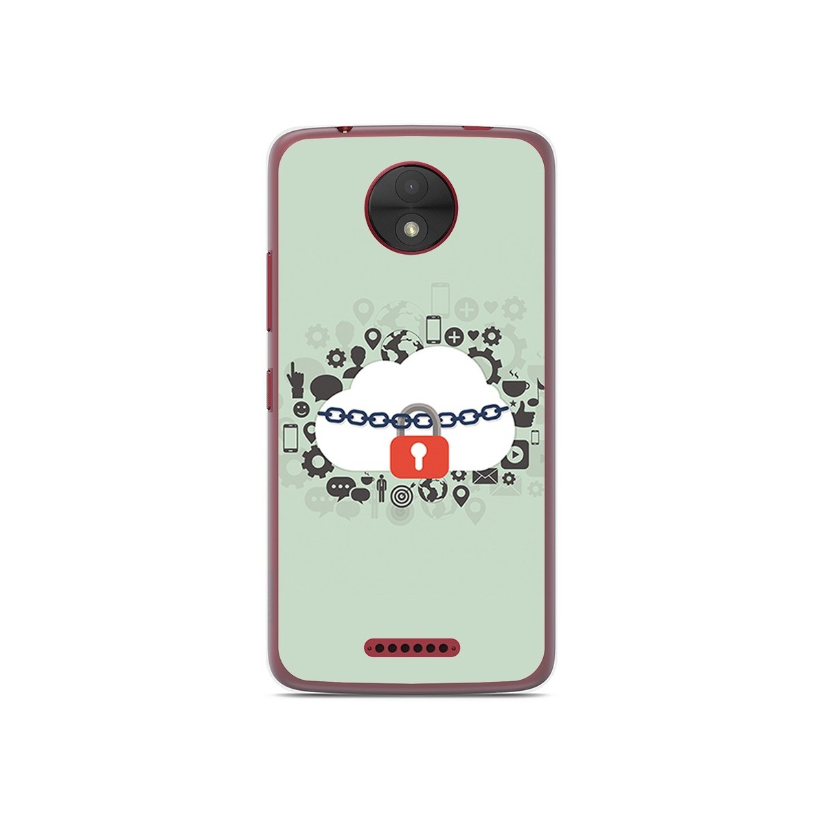 Funda Gel Tpu para Motorola Moto C Diseño Nube Dibujos