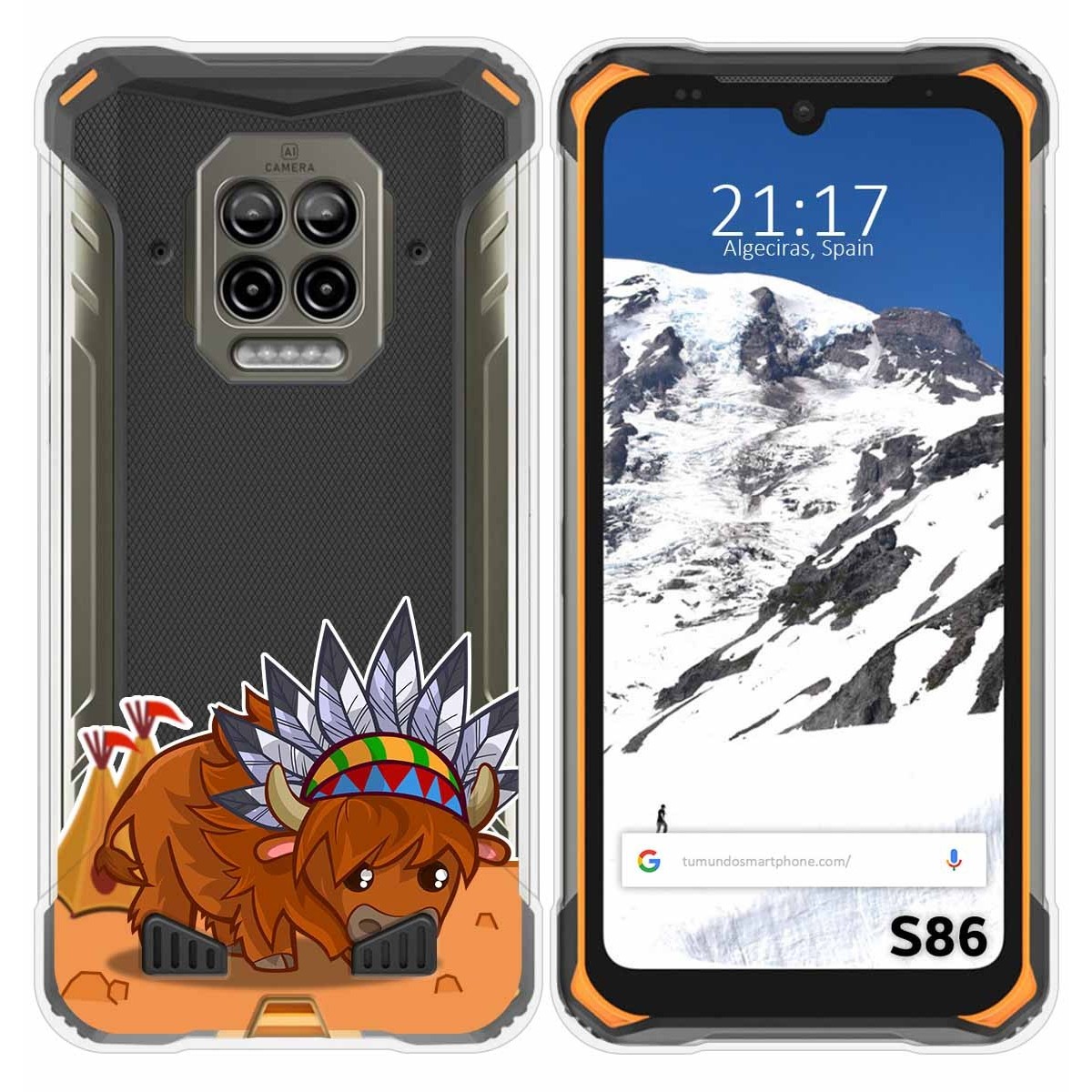 Funda Silicona Transparente para Doogee S86 / S86 Pro diseño Bufalo Dibujos