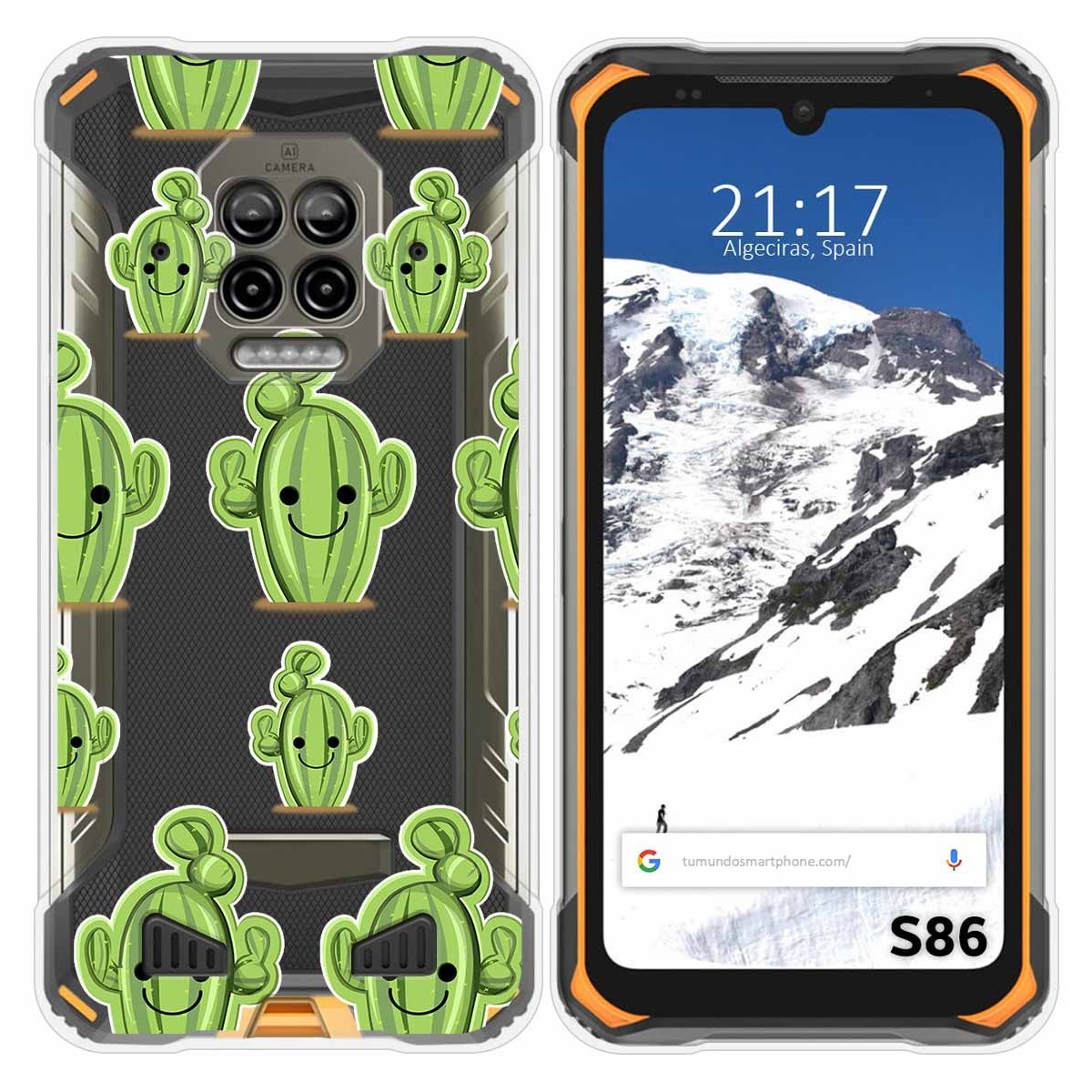 Funda Silicona Transparente para Doogee S86 / S86 Pro diseño Cactus Dibujos